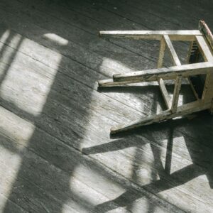 Rustic wooden accent stool