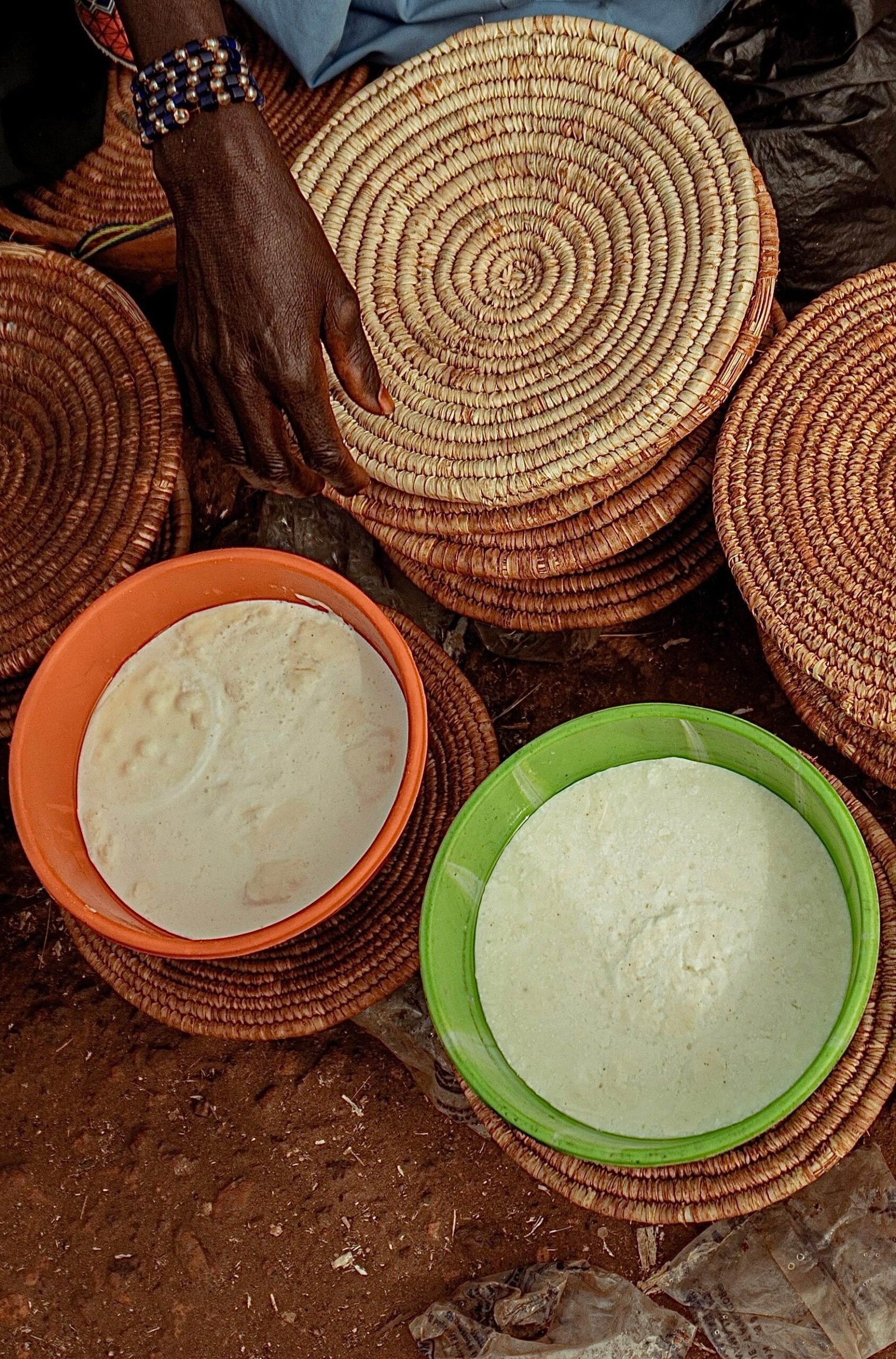 Handmade baskets at a market in Daura, northern Nigeria