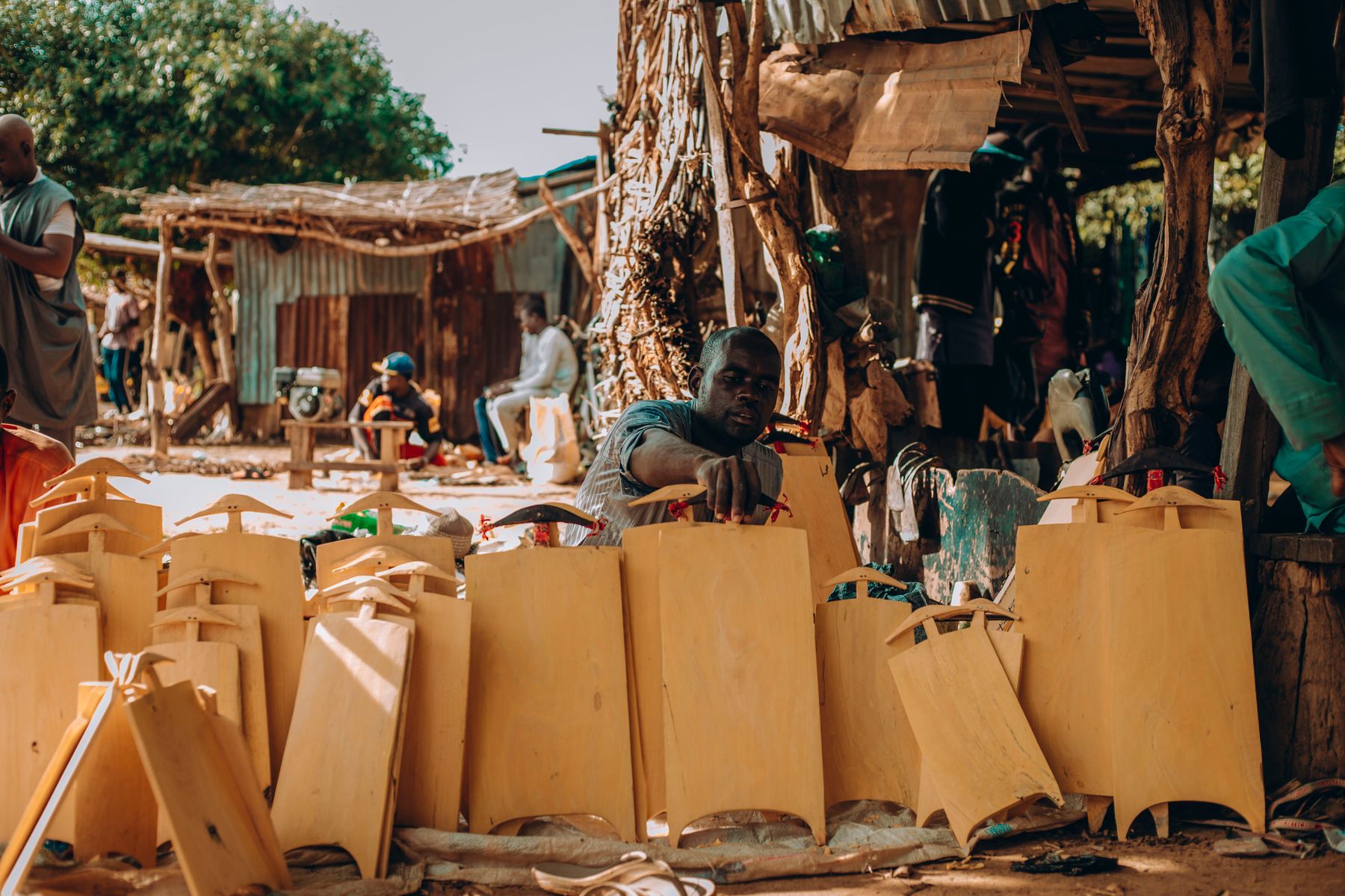 Artisans working outdoors in Nigeria